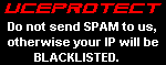 Warning for Spammers! - Member of UCEPROTECT-Network